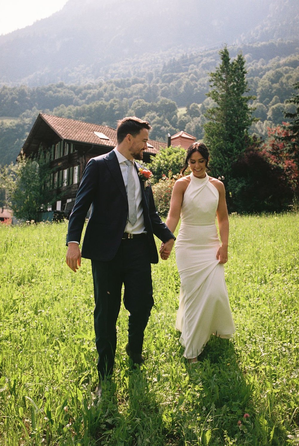 By helicopter to an alpine meadow — already designed elopement, Switzerland