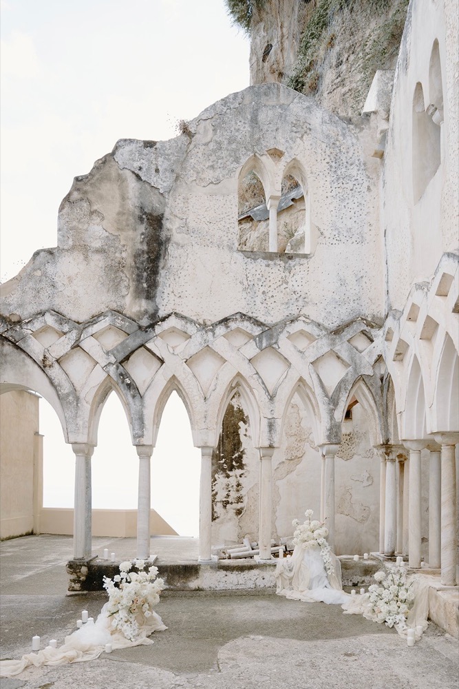 A 13th-century cloister above the sea in Amalfi — already designed elopement, Amalfi Coast, Italy