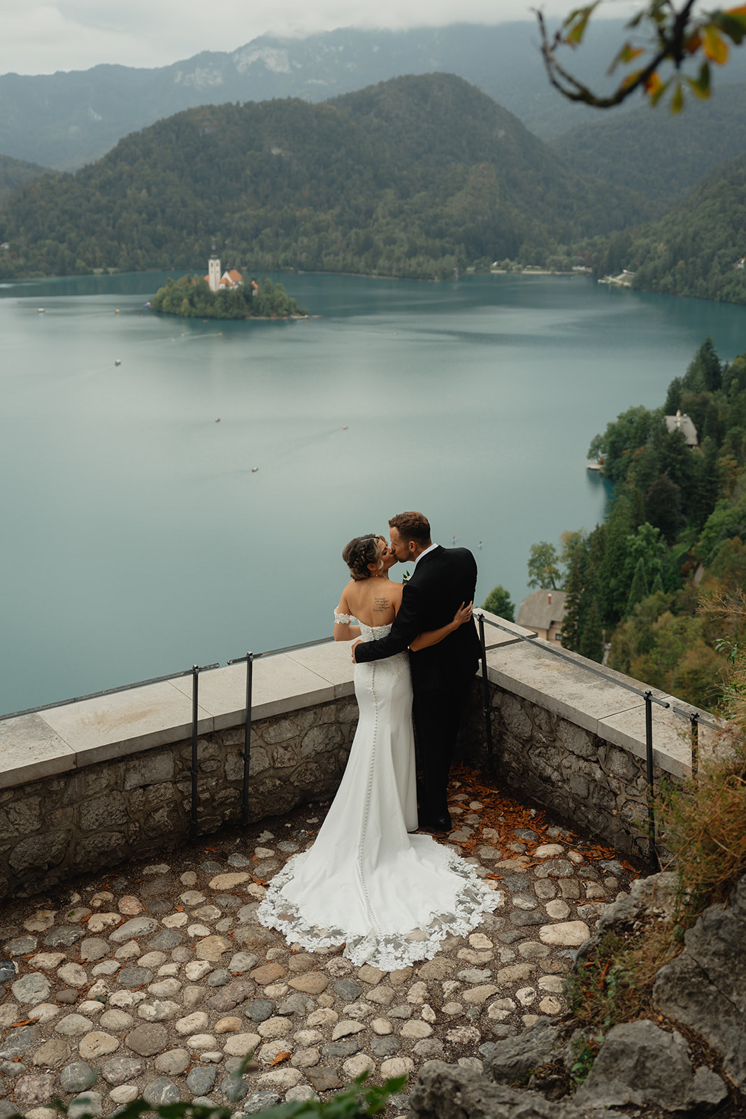 Elope on a castle terrace above Lake Bled, Slovenia, already designed elopement, Lake Bled, Slovenia