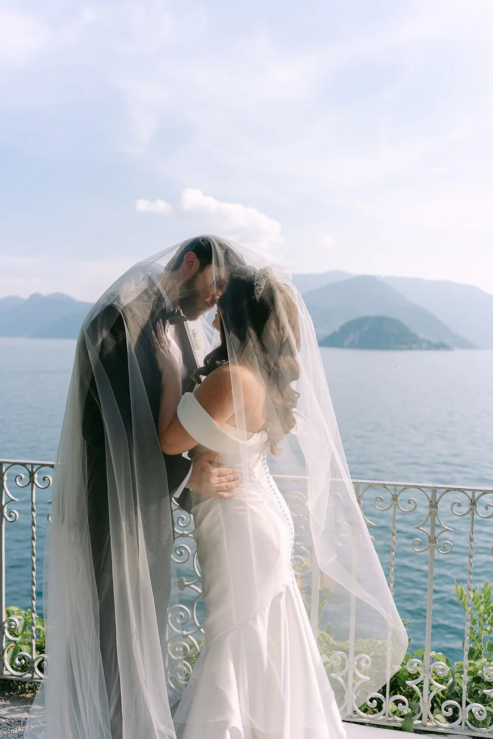 Vows in the lakeside gardens of a luxury hotel — already designed elopement, Lake Como, Lombardy