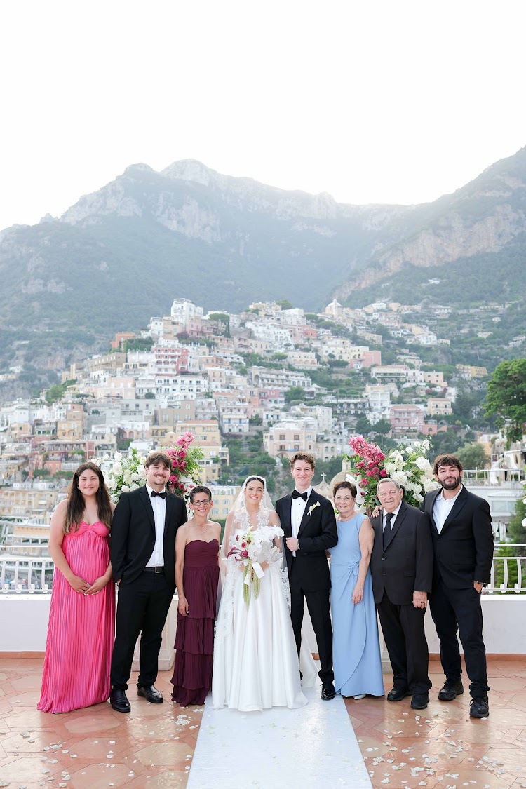Vows on a rooftop terrace above Positano — already designed elopement, Amalfi Coast, Italy