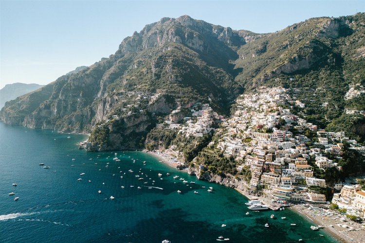Positano and the coast from above